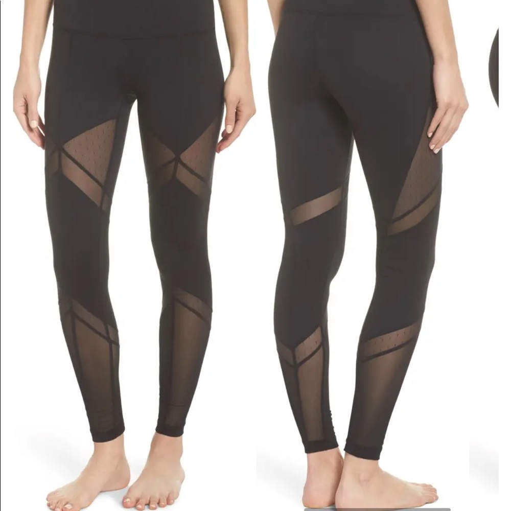Zella High Waist Cutout Leggings - Black - Size S